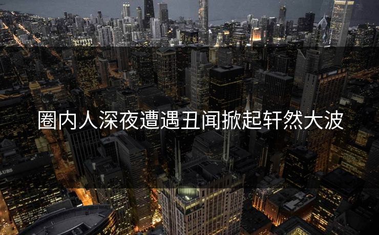 圈内人深夜遭遇丑闻掀起轩然大波